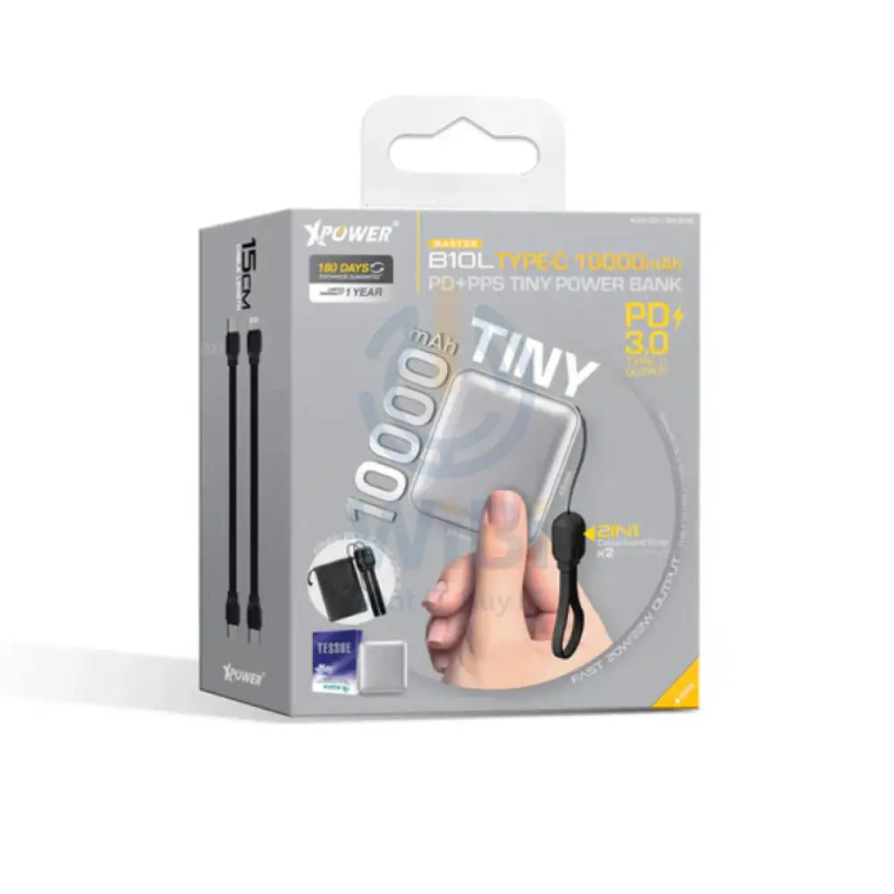 Xpower B10L Tiny Power Bank - 10000mAh / 20W / Grey Accessories > Power Bank