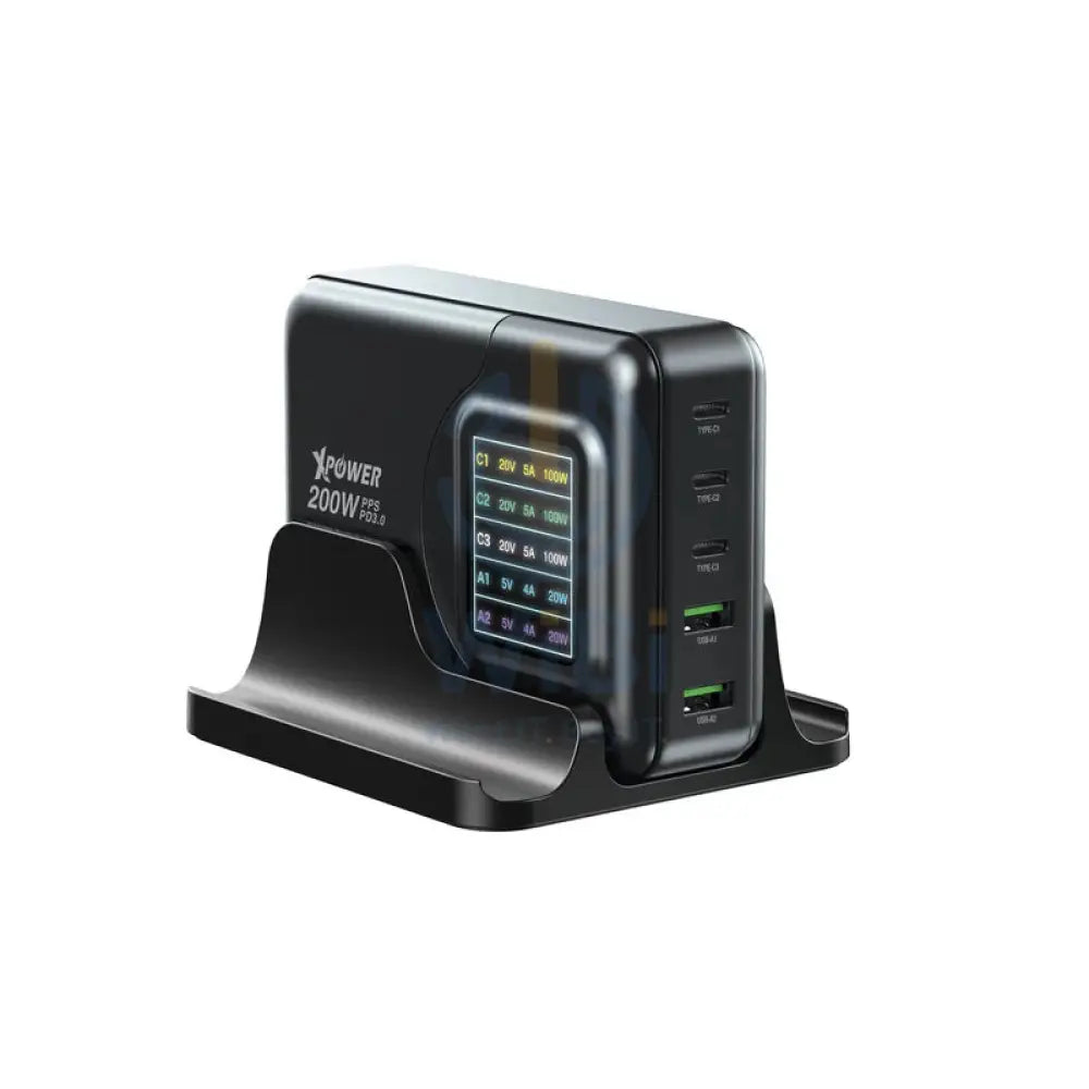 XPower GW200B 4 Output PD 3.0 Gan Wall Charger - 200W / Black Accessories > Power Adapters