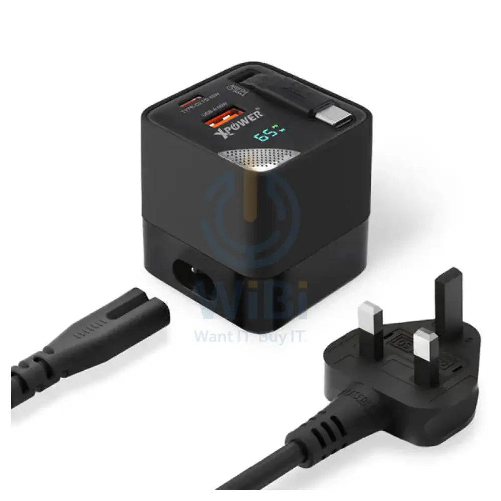 XPower GX65B GaN 3-in-1 Desktop Charger - 65W / Black Accessories > Power Adapters