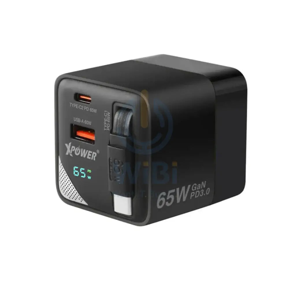 XPower GX65B GaN 3-in-1 Desktop Charger - 65W / Black Accessories > Power Adapters