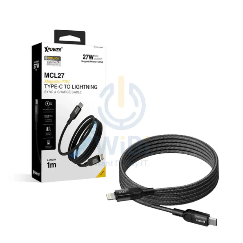 XPower MCL27 Magnetic Cable - 1 Meter / 27W / Black Accessories > Cables & Converters > Cables