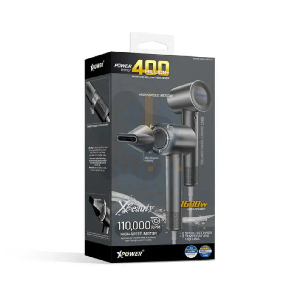 Xpower Power Wind Hair Dryer - 1600W / Grey Accessories > Smart Devices