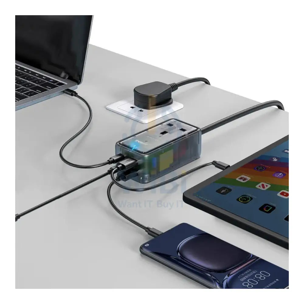 XPower PS1C 5 x Output Power Strip - 65W / Transparent Black Accessories > Power > Power Protection > Surge Protector >
