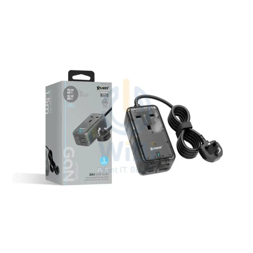 XPower PS1C 5 x Output Power Strip - 65W / Transparent Black Accessories > Power > Power Protection > Surge Protector >
