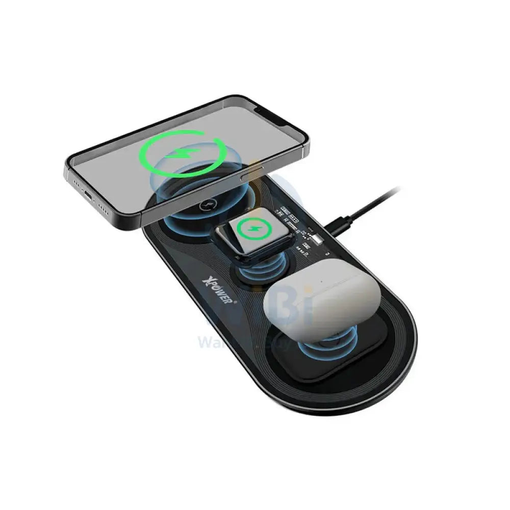 XPower WLM8 3 IN 1 Wireless Charging Pad - 15W / Black Accessories > Power Adapters