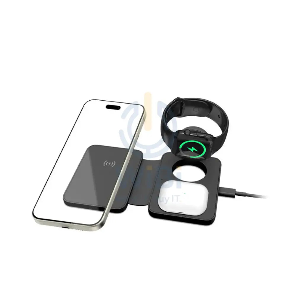 XPower WLM9 3 In 1 Magnetic Wireless Charging Pad - 15W / Black Accessories > Power Adapters