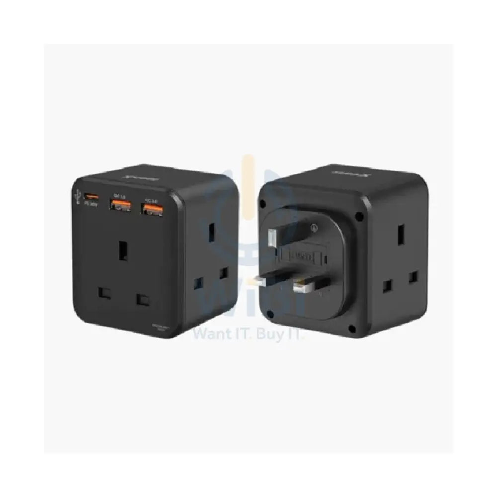 XPower WSS1 3-Outlet Cube Extension Socket - 20W / Black Accessories > Power > Power Protection > Surge Protector