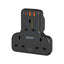 XPower WSS2 3 x Outlet T-Shaped Extension Socket - 20W / Black Accessories > Power > Power Protection > Surge Protector