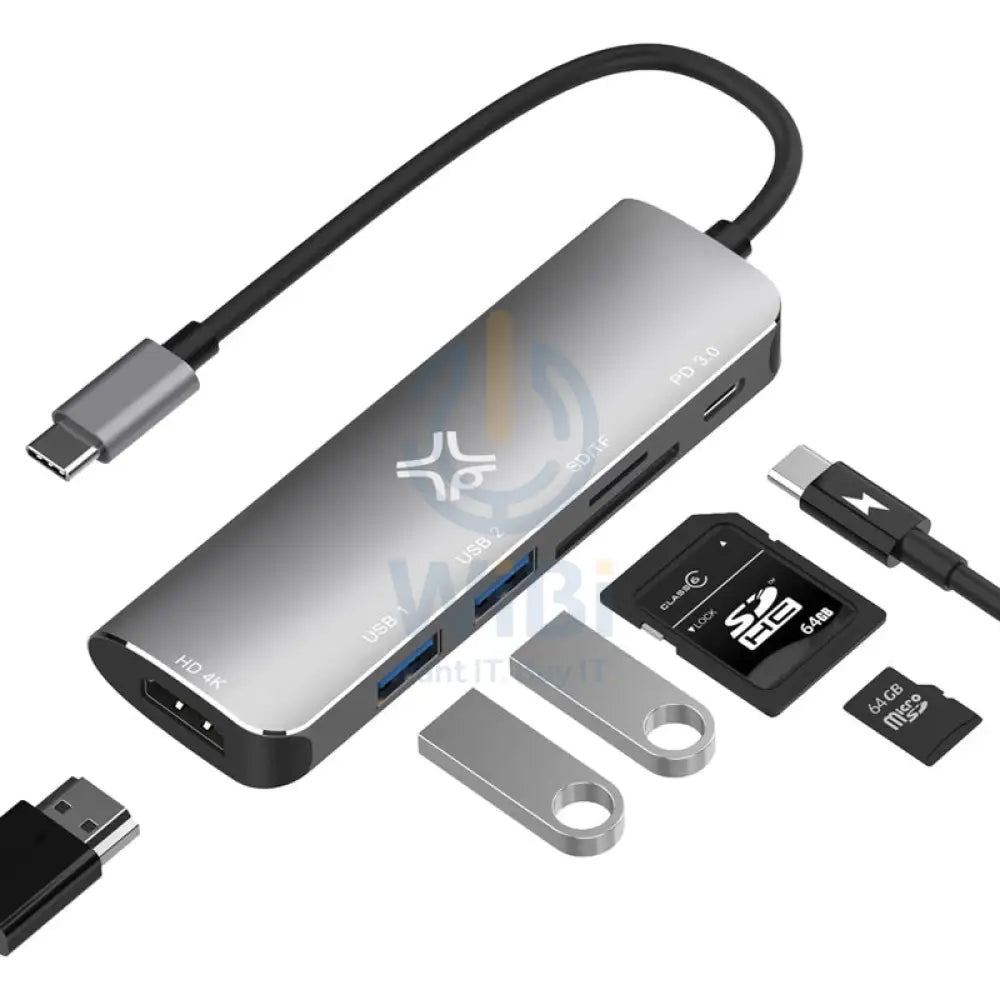 Xtrememac Card Reader - 6-in-1 / USB-C / Silver Storage > Memory Cards > Offer Zone