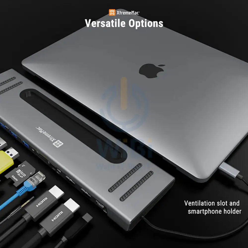 Xtrememac Docking Hub Station 12-ports / USB-C - Space Grey Accessories > Cables & Converters > Cables > Offer Zone