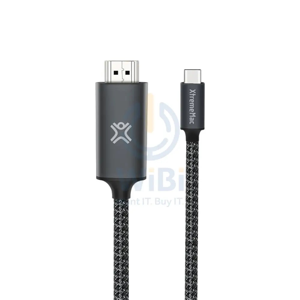 Xtrememac USB-C to HDMI Nylon Braided Cable - 2 Meter / Space Grey Accessories > Cables & Converters > Cables