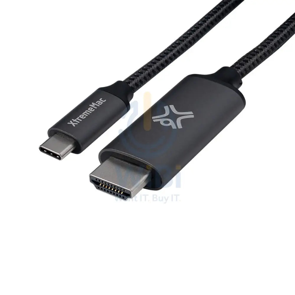 Xtrememac USB-C to HDMI Nylon Braided Cable - 2 Meter / Space Grey Accessories > Cables & Converters > Cables