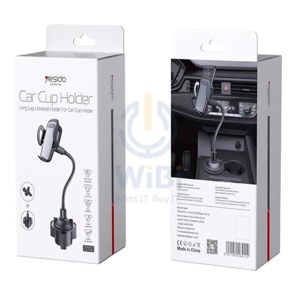 Yesido C112 Car Cup Holder - Car Mount / Black