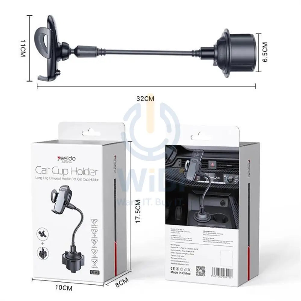 Yesido C112 Car Cup Holder - Car Mount / Black