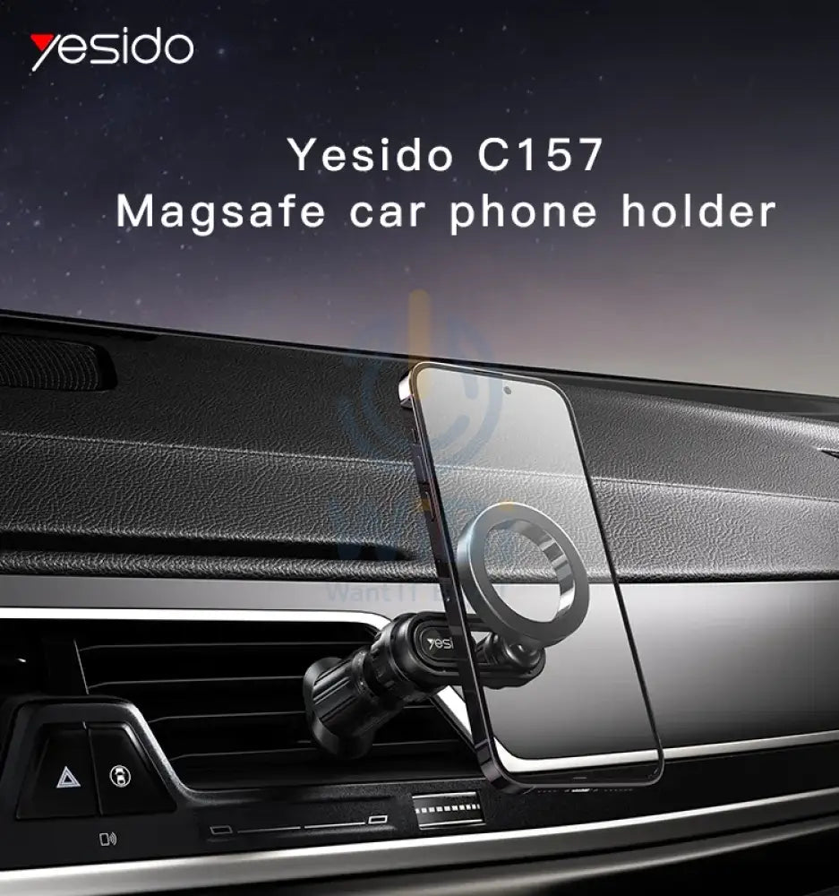 Yesido C157 Magsafe Metal Magnetic Car Phone Stand – Black Accessories > Mobiles & Tablets > Mobiles > Mobile Holder