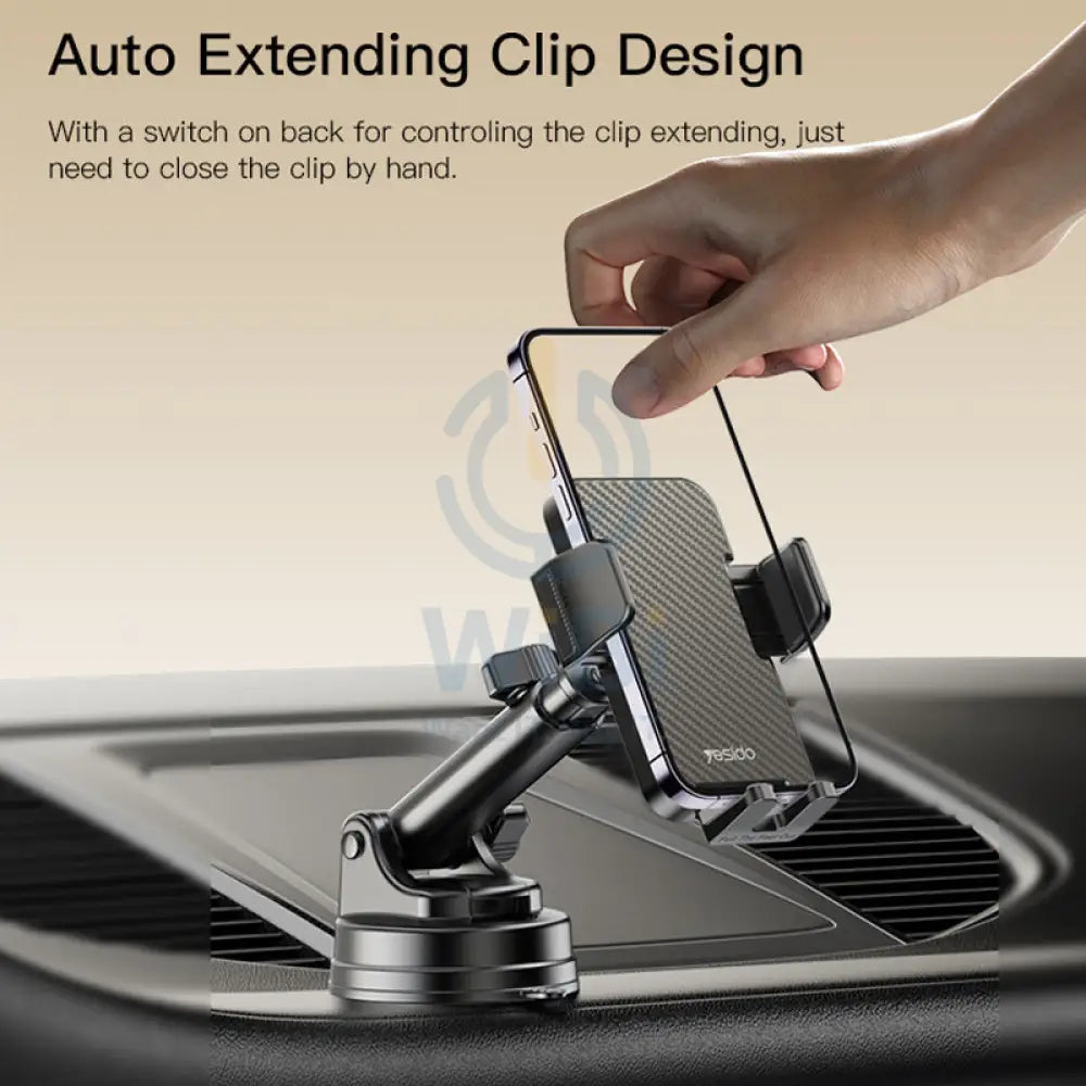 Yesido C173 Dashboard Spring Clip Holder - Black Accessories > Mobiles & Tablets > Mobiles > Mobile Holder / Stands