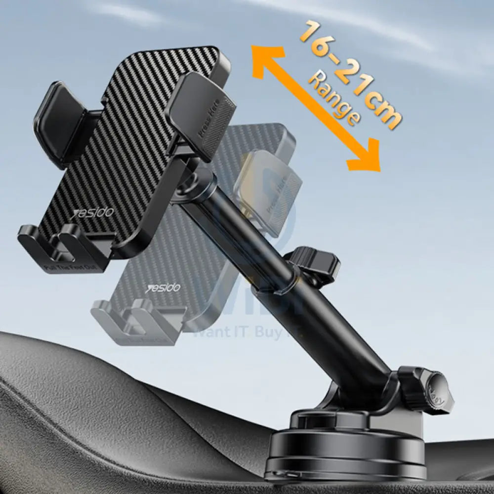 Yesido C173 Dashboard Spring Clip Holder - Black Accessories > Mobiles & Tablets > Mobiles > Mobile Holder / Stands