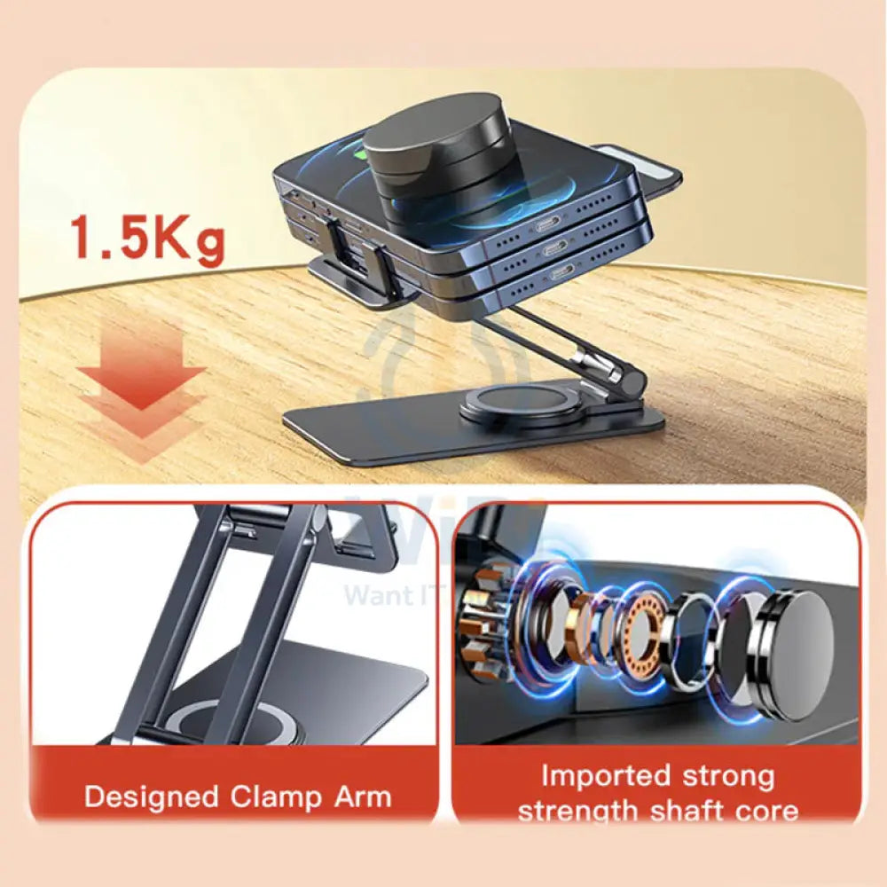 Yesido C184 360 Rotating Aluminum Alloy Folding Phone Holder - Space Gray Accessories > Mobiles & Tablets > Mobiles >