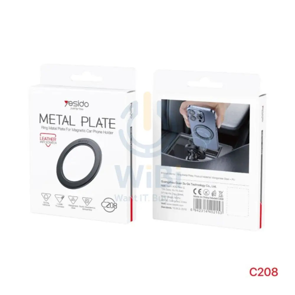 Yesido C208 Metal Plate Car Phone Holder - Magnetic / Black Accessories > Mobiles & Tablets > Mobiles > Mobile Holder