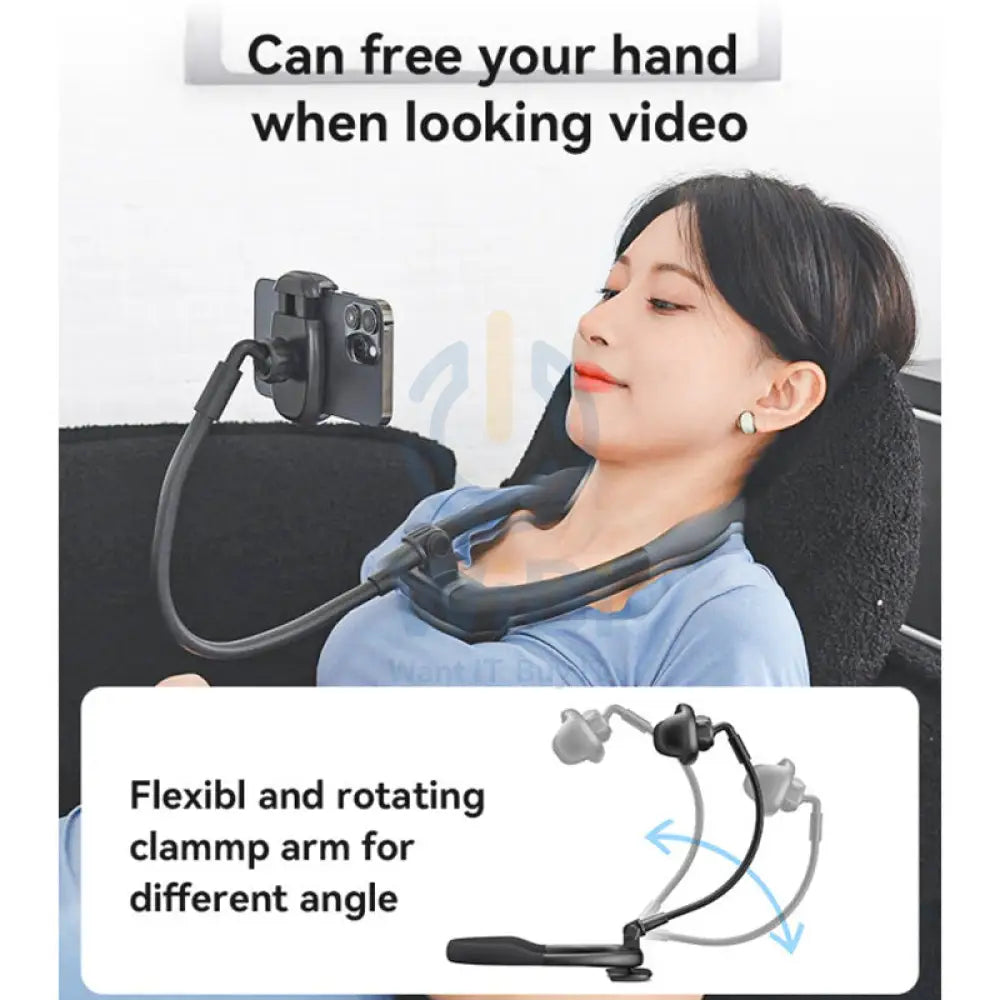 Yesido C291 Magnetic Connection Neck Mounted Lazy Phone Holder - Black Accessories > Mobiles & Tablets > Mobiles >