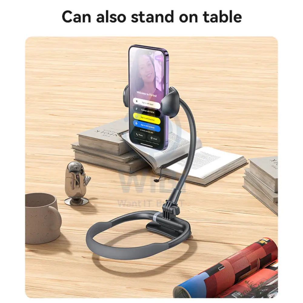 Yesido C291 Magnetic Connection Neck Mounted Lazy Phone Holder - Black Accessories > Mobiles & Tablets > Mobiles >