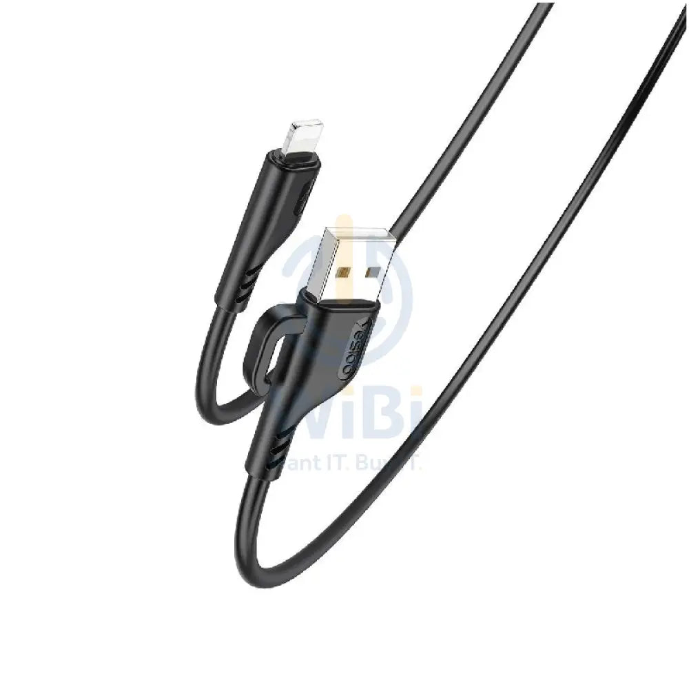 Yesido CA105 Charging Data Cable with Hook - 1.2M / USB / Lightning / Black Accessories > Cables & Converters > Cables