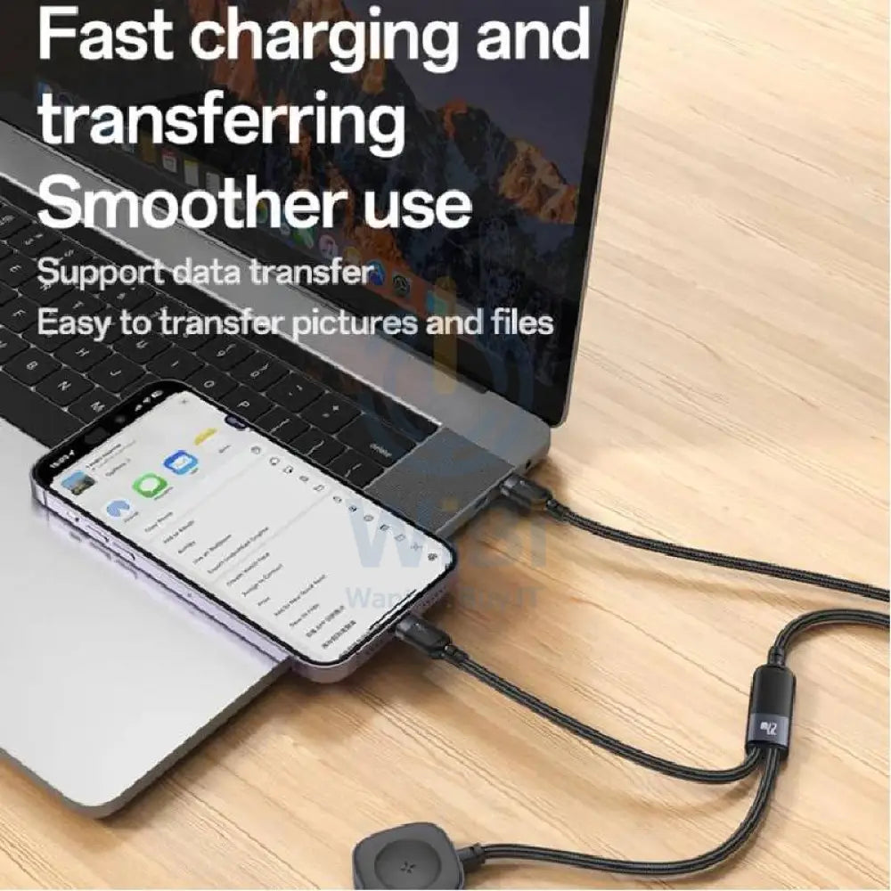 Yesido CA136L 2-in-1 Charging Cable - 1.2 Meter / Lightning / iWatch - Black Accessories > Cables & Converters > Cables