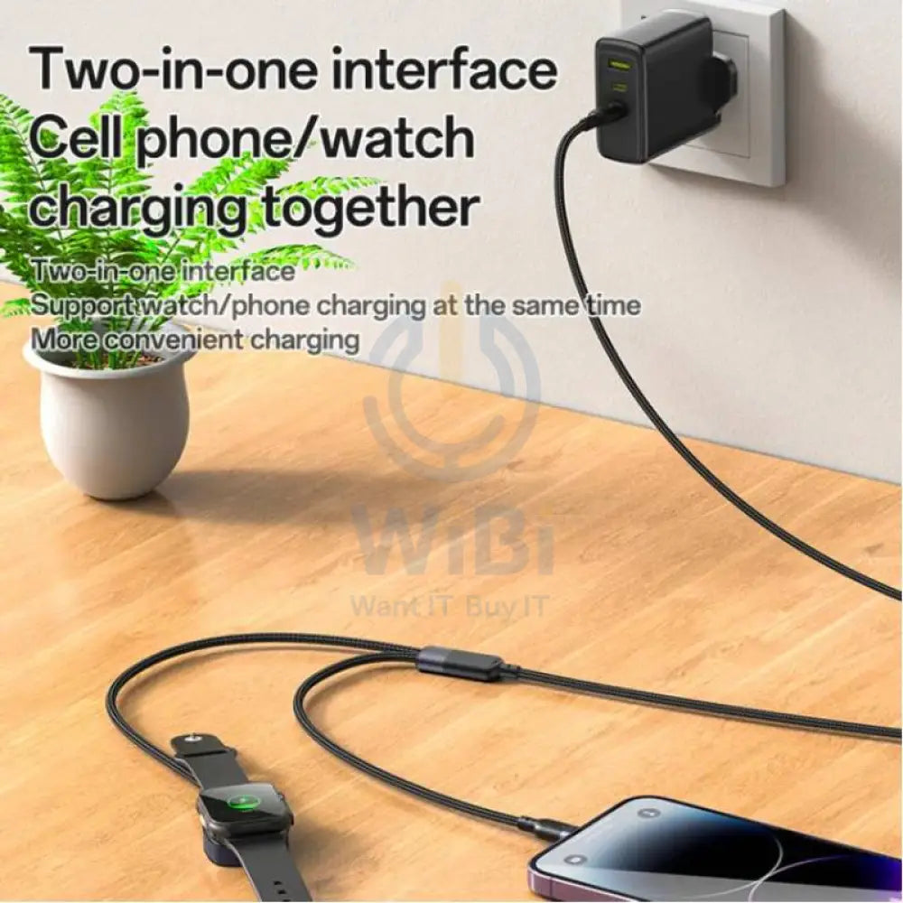 Yesido CA136L 2-in-1 Charging Cable - 1.2 Meter / Lightning / iWatch - Black Accessories > Cables & Converters > Cables