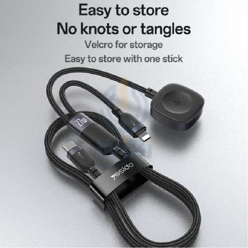 Yesido CA136L 2-in-1 Charging Cable - 1.2 Meter / Lightning / iWatch - Black Accessories > Cables & Converters > Cables
