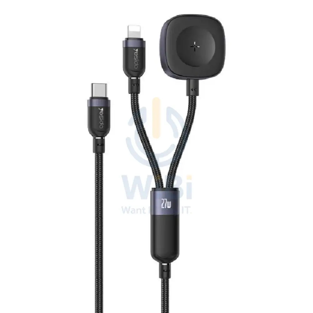 Yesido CA136L 2-in-1 Charging Cable - 1.2 Meter / Lightning / iWatch - Black Accessories > Cables & Converters > Cables