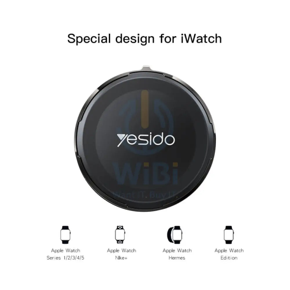 Yesido DS18 iPhone Watch Magnetic Wireless Charging Dock - 2.5W / USB / Type-C - Black Accessories > Smart Watches >