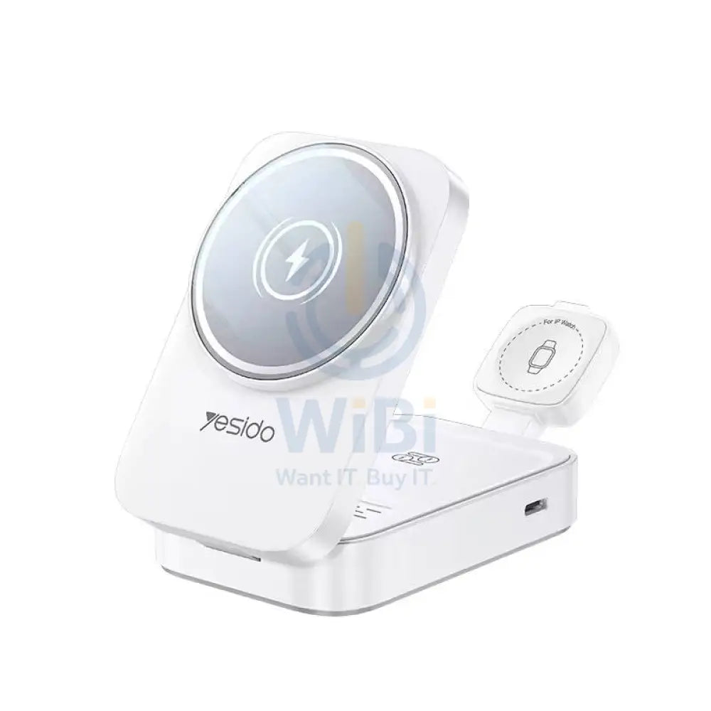 Yesido DS27 3-in-1 Desktop Wireless Charger - 15W / White Accessories > Power Adapters
