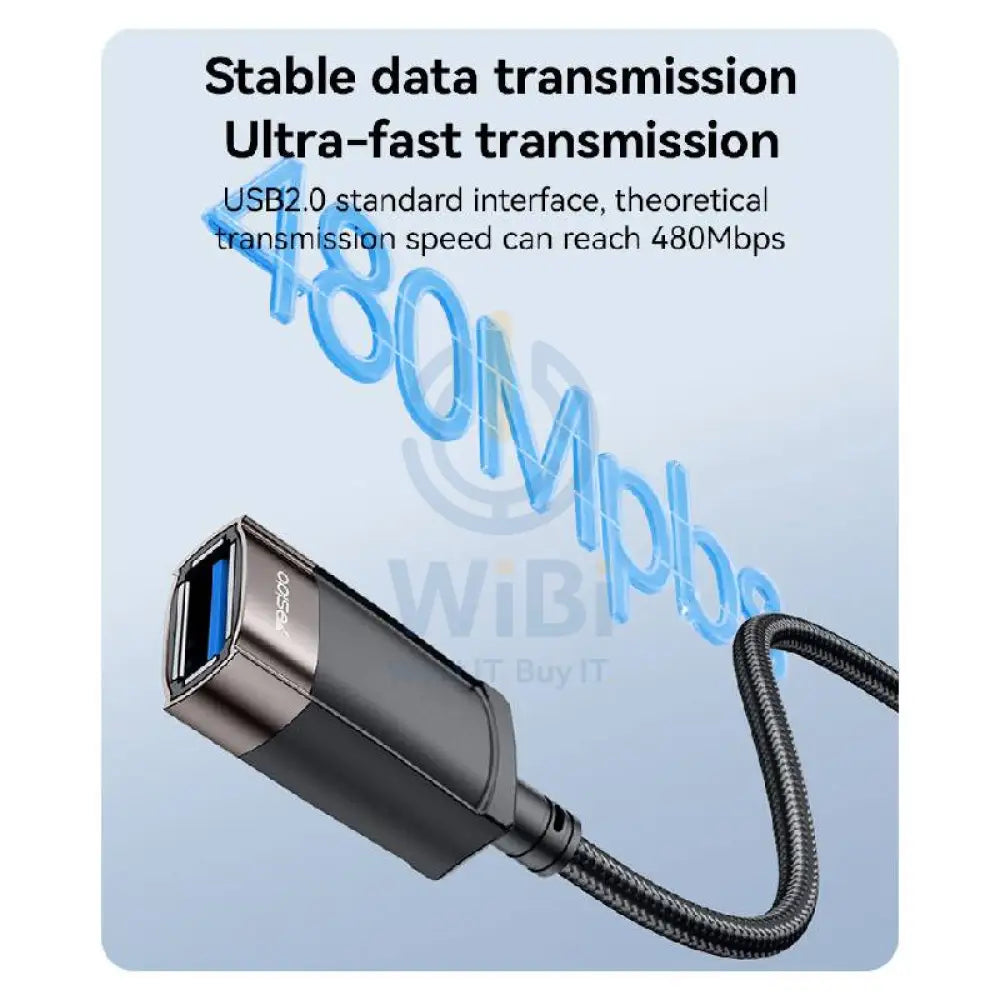 Yesido GS26 Aluminum Alloy USB Extension Cable - 1.5 Meter / USB - Black Accessories > Cables & Converters > Cables