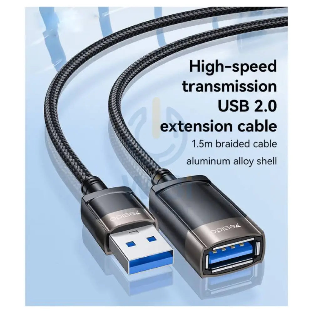 Yesido GS26 Aluminum Alloy USB Extension Cable - 1.5 Meter / USB - Black Accessories > Cables & Converters > Cables