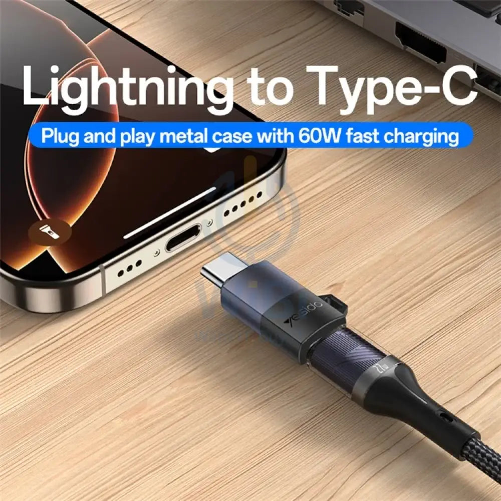 Yesido GS28 Lightning Charging Adapter - 60W / USB-C / Black Accessories > Cables & Converters > Converters