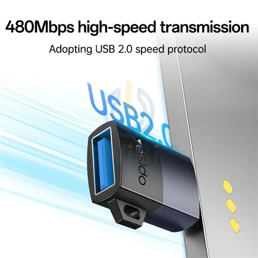 Yesido GS32 USB OTG Adapter - Up to 480Mbps / Lightning / Black Accessories > Cables & Converters > Converters