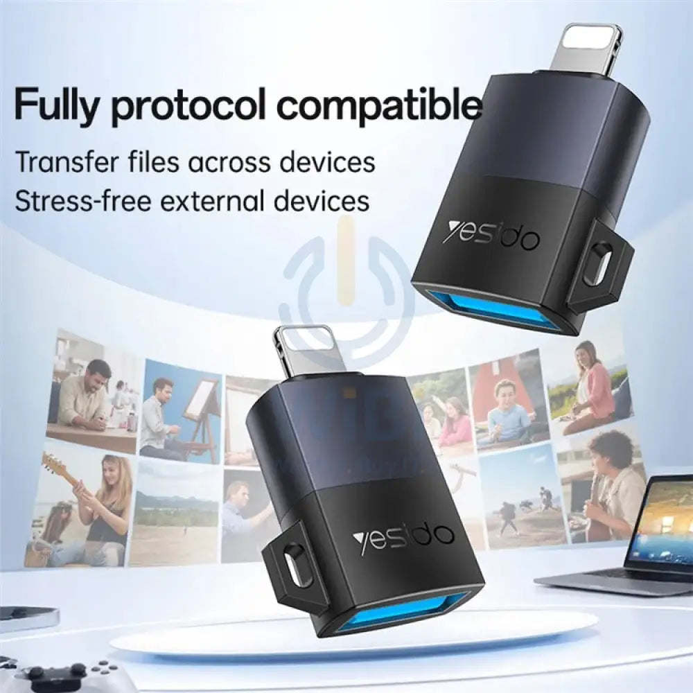 Yesido GS32 USB OTG Adapter - Up to 480Mbps / Lightning / Black Accessories > Cables & Converters > Converters