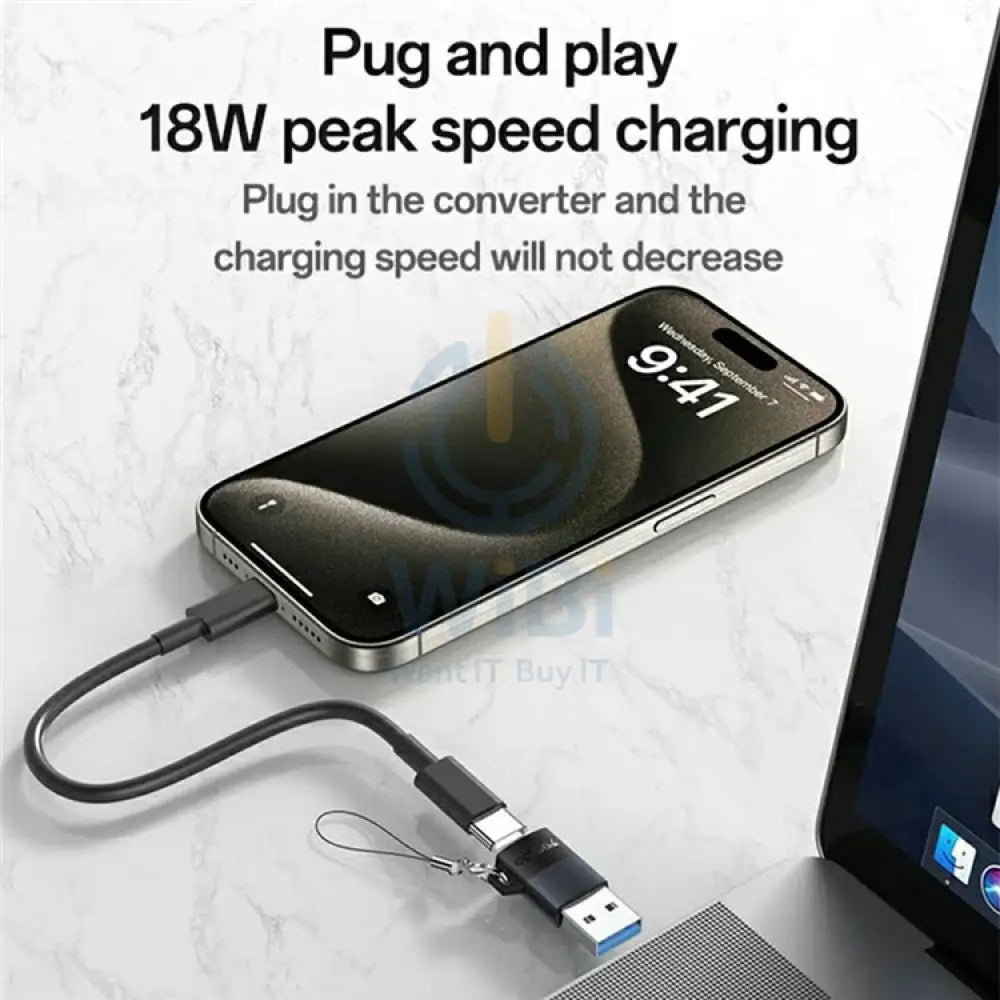 Yesido GS34 USB-C Charging Adapter - Up to 480Mbps / USB-A / Black Accessories > Cables & Converters > Converters