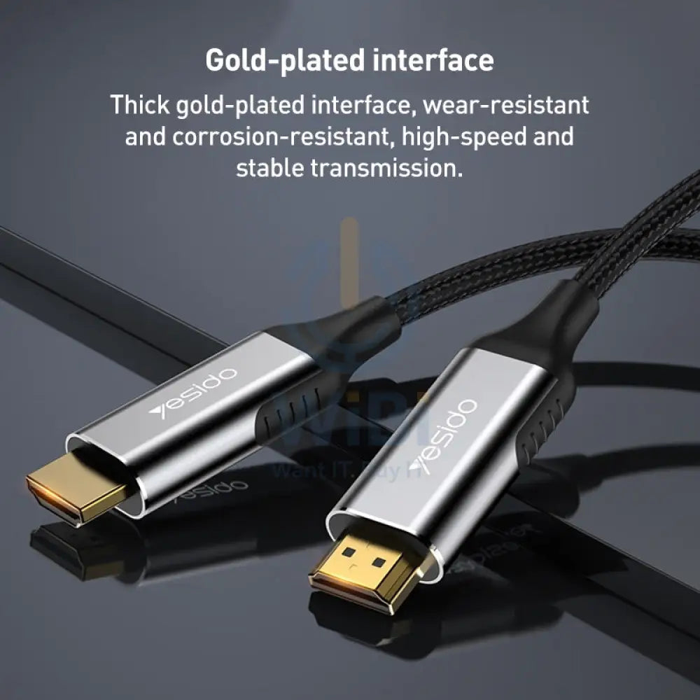 Yesido HM11 Braided 8K Ultra HDTV Extension Cable - 1.8M / 240Hz / 48Gbps / HDMI - Black Accessories > Cables &