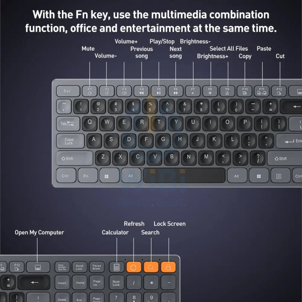 Yesido KB19 Wireless Keyboard And Mouse Set - 2.4G / 10M / 1200 dpi / Bluetooth - Blue Accessories > Keyboard & Mouse