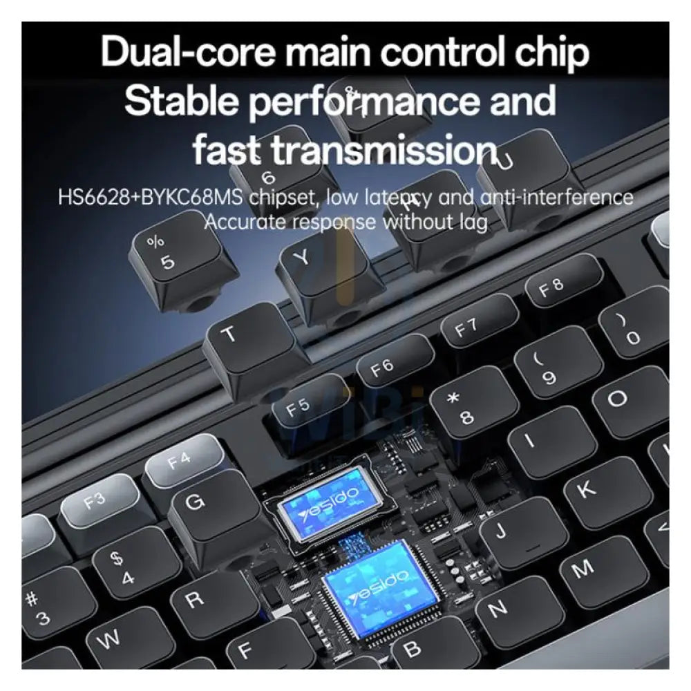 Yesido KB43 Wireless Keyboard And Mouse Set - 2.4G / 10M / Up to 1600 dpi / Arabic - Black Accessories > Keyboard &
