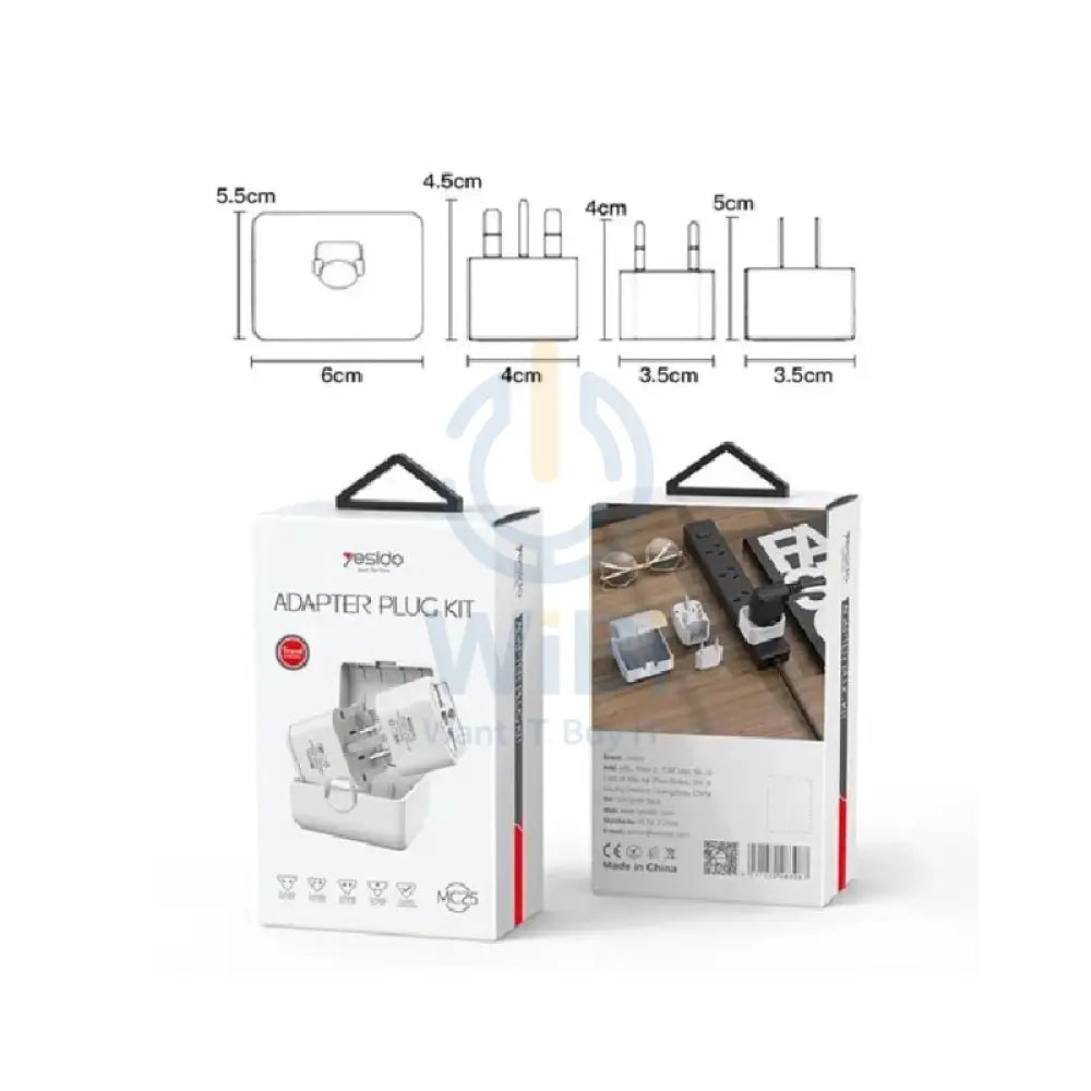 Yesido MC25 Adapter Plug kit - White Accessories > Power Adapters