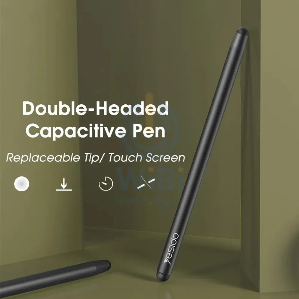 Yesido ST01 2 In 1 Capacitive Active Tablet Smart Pressure Touch Screen Stylus Pen - Black Accessories > Mobiles &