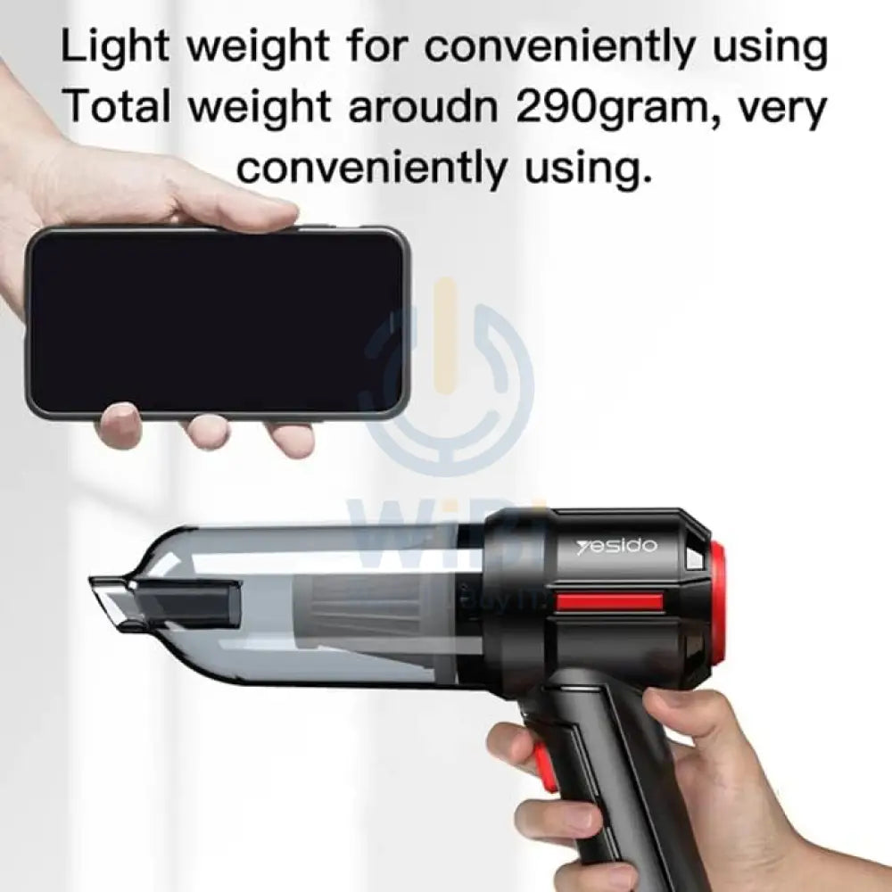 Yesido VC03 Mini Vacuum Cleaner High Power 4500Pa Cleaning Tool – Black Accessories > Smart Devices