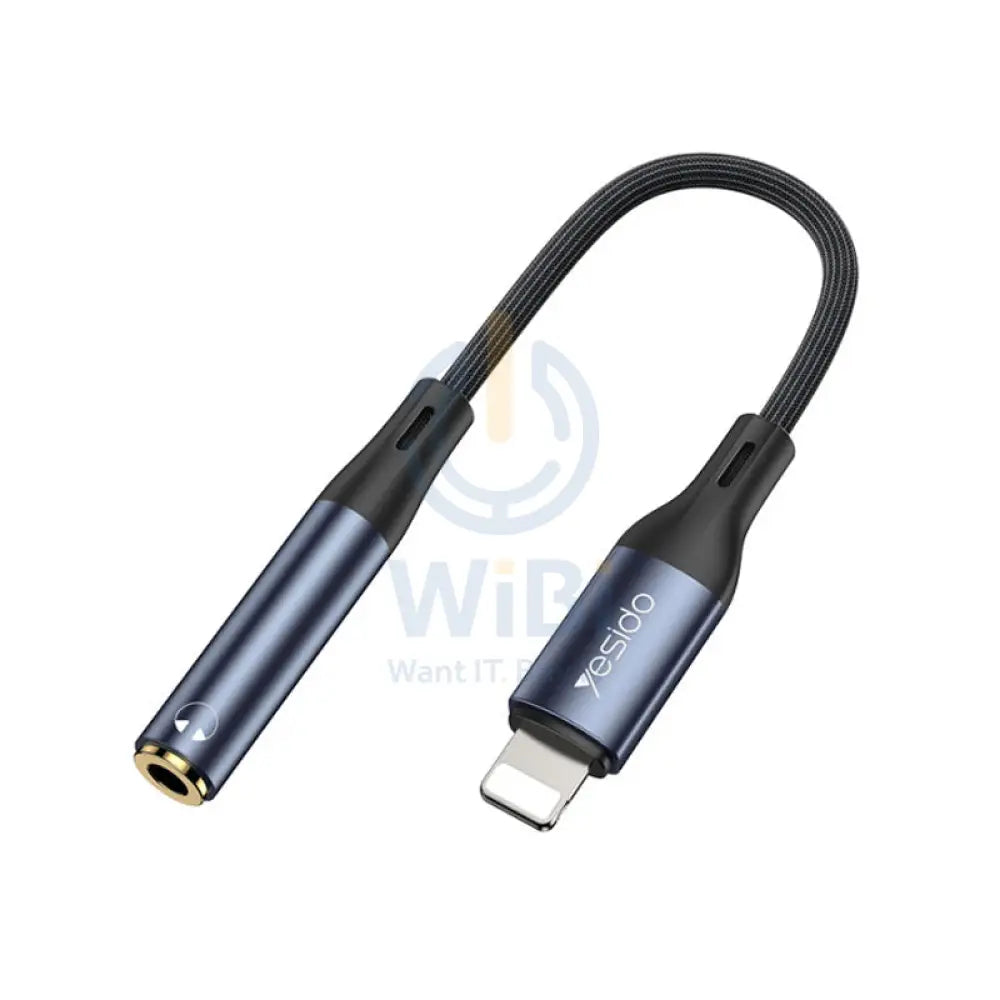 Yesido YAU37 Female Audio Adapter - 0.15M / 3.5mm Jack / Lightning - Black Accessories > Cables & Converters > Cables