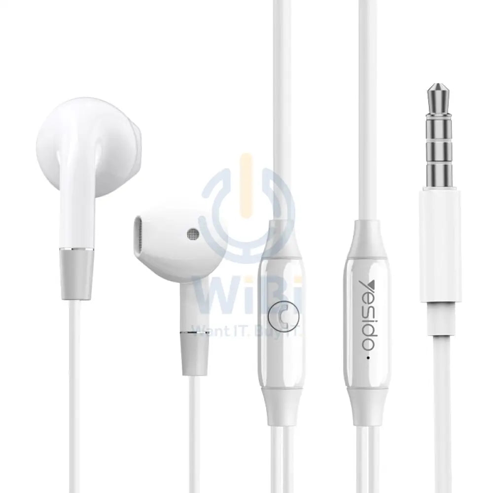Yesido YH-30 Earphone - 3.5mm Jack / In-Ear / Wired / White