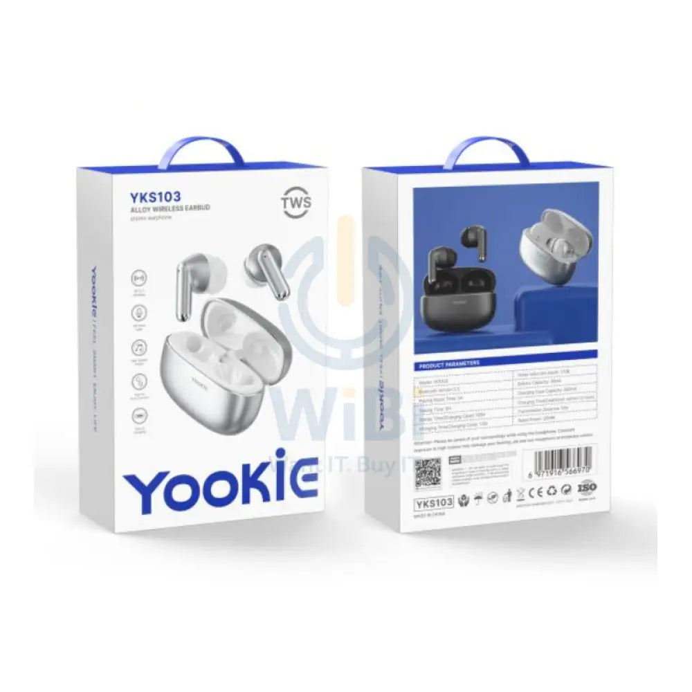 YOOKIE YKS103 TWS Wireless Earbuds - 300mAh / Silver Accessories > Audio > Headphones
