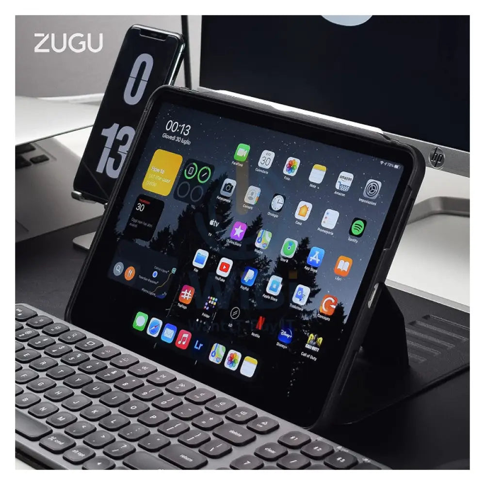 Bundle Offer - Zugu Alpha Case - iPad Air 11"/10.9" (2020-2025) / Purple + Rain Design mStand Tablet Plus iPad Stand - Silver