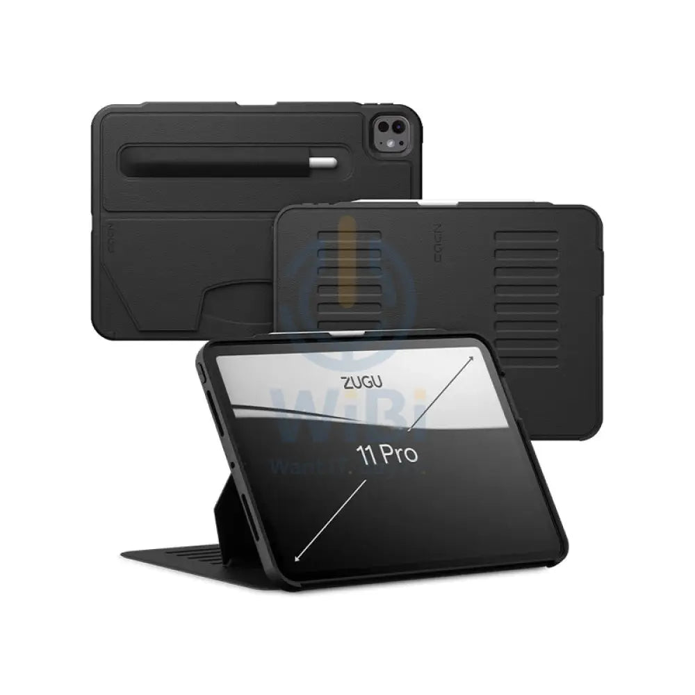 Bundle Offer - ZUGU iPad Pro 11 Gen 5/6 (2024-2025) Case - Black + Rain Design mStand Tablet Plus iPad Stand - Silver